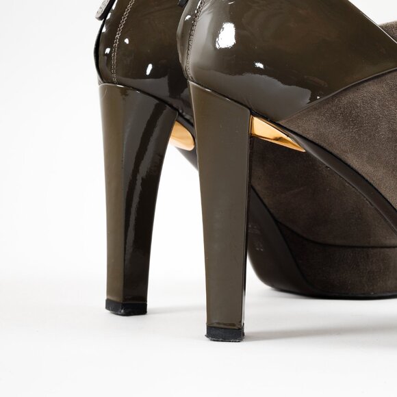 Gucci Green Patent Leather and Suede Booties - Picture 7 of 11